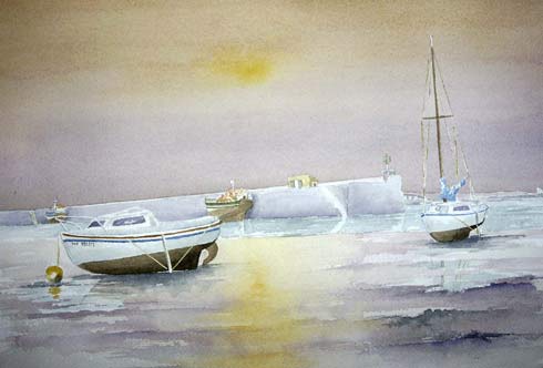 Reflets, aquarelle de Bernard Beaulien