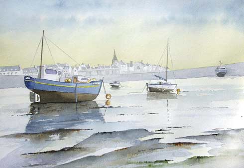 Aquarelle, marine de Bretagne, aquarelle de Bernard Beaulien