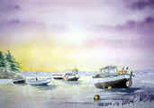 Fééries du soir à l'aber, aquarelle