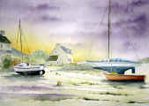 Aquarelle, marine de Bretagne