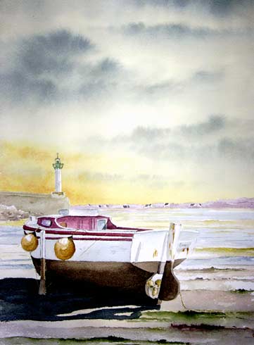 Moguériec, aquarelle de Bernard Beaulien
