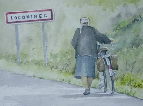 Aquarelle, marine de Bretagne, aquarelle de Bernard Beaulien