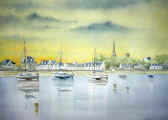 Brignogan le port, aquarelle