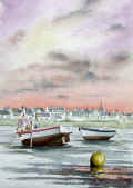 Le " Red atao" au port, aquarelle