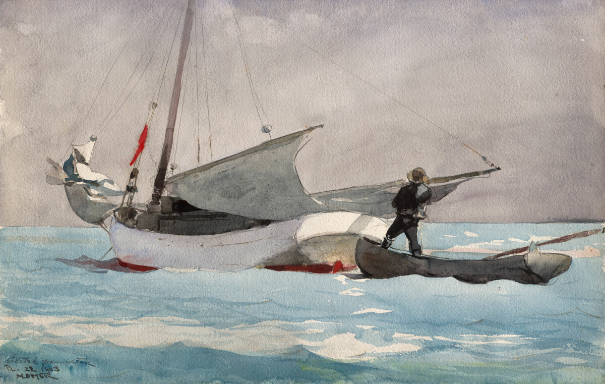 Stowing Sail, Winslow Homer