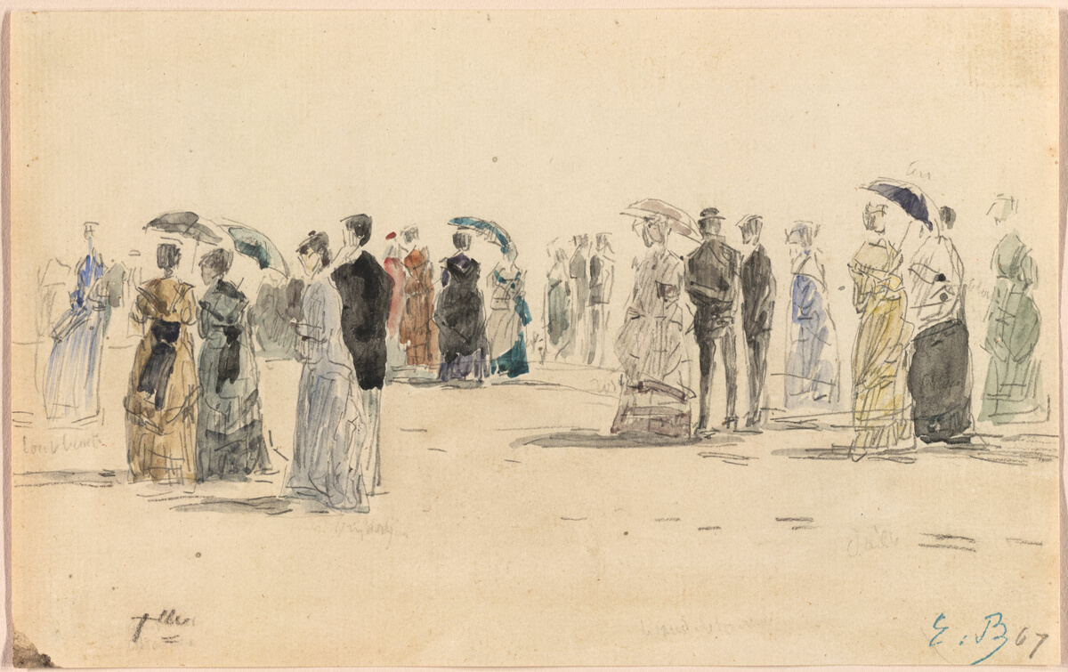 People on the Beach at Trouville, Eugène Louis Boudin