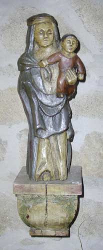 Vierge polychrome, sculpture sur bois de Bernard Beaulien